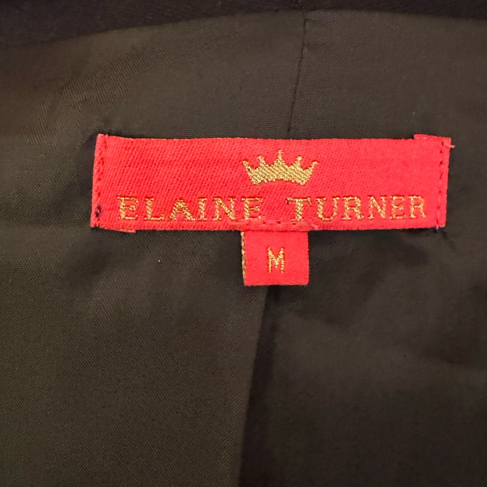 Elaine Turner Black Leather Jacket Asymmetrical Design Sz M - Picture 7 of 9